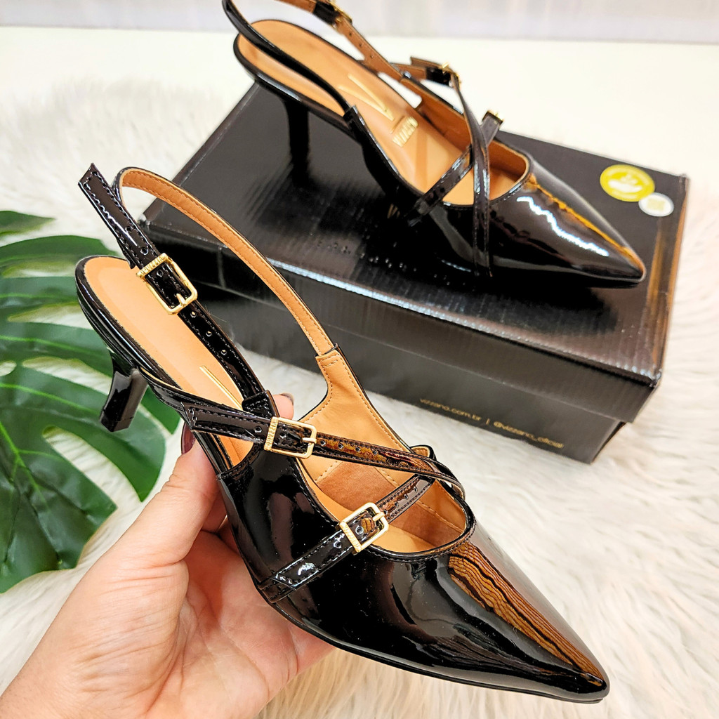 Sandália Vizzano Salto Baixo com Fivelas em Oferta na Shopee