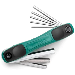 Kit Jogo De Chave Allen Tipo Canivete Curta 8 Peças 1,5 A 8mm SATA ST09121SJ Aço Cromo Vanádio