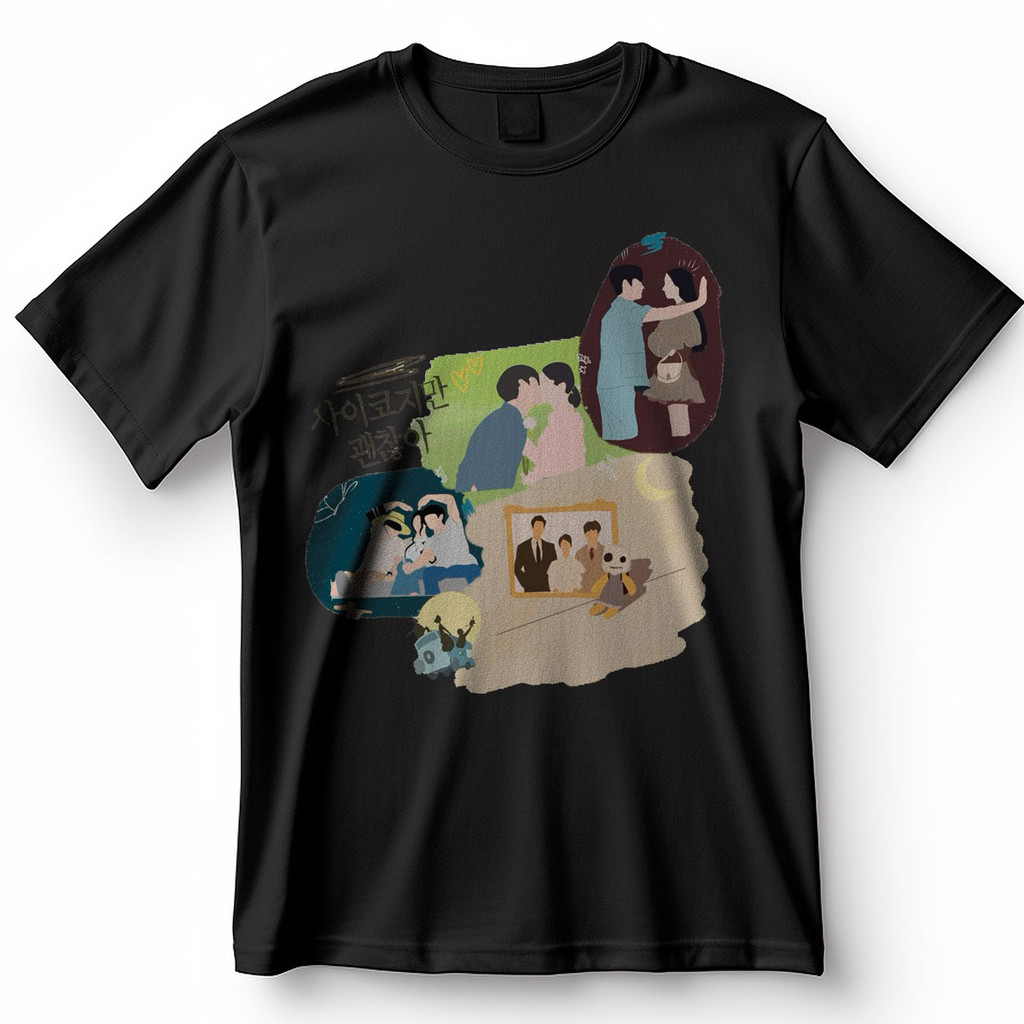 Camiseta It's Okay To Not Be Okay Dorama Coreano Ilustrações Blusa Camisa 100% Algodão