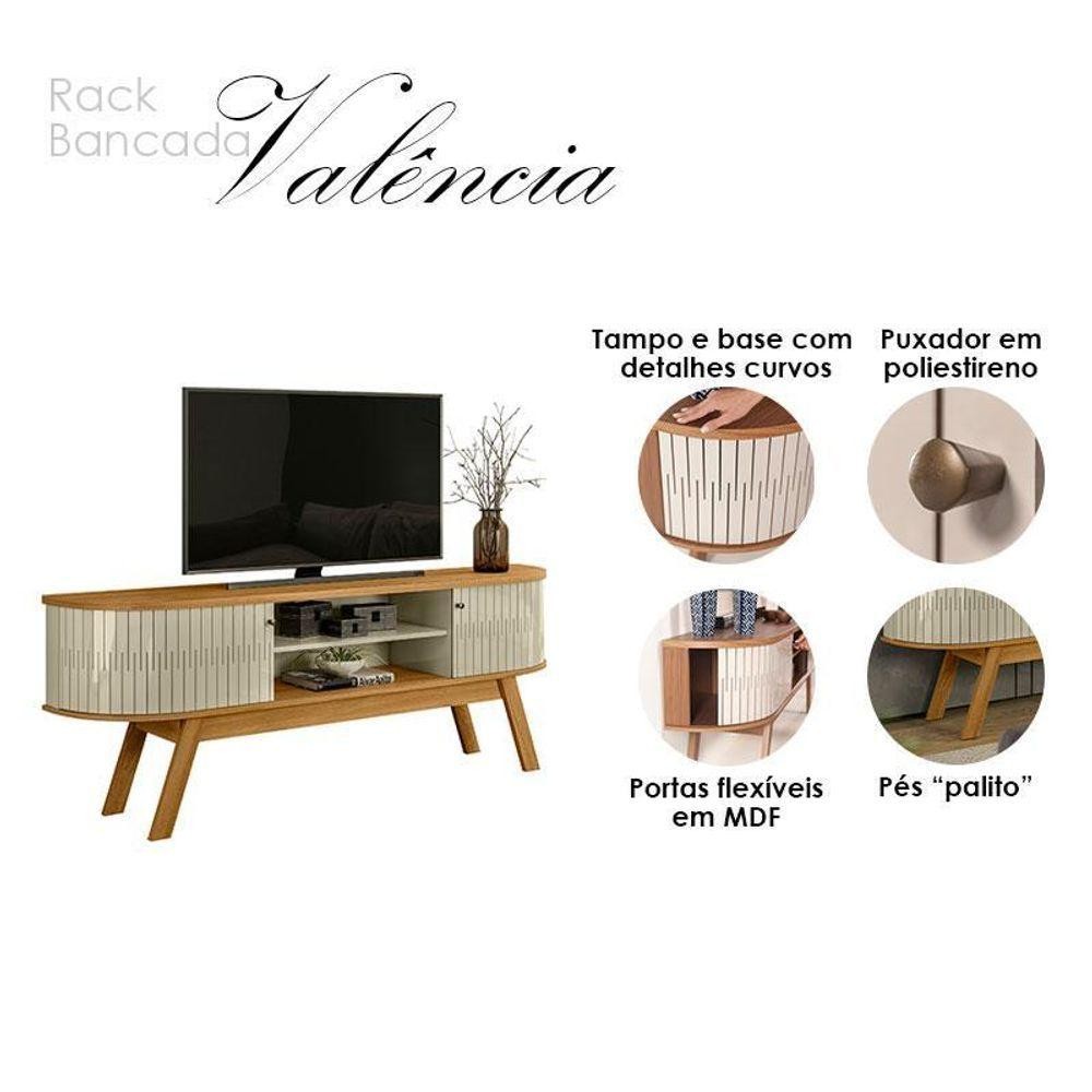 Detalhes do Rack Bancada Ambiente Valência Cumaru Opala – Madetec