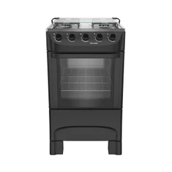 Fogão Mueller MFI4BA Preto Fosco 4 Bocas Mesa Inox
