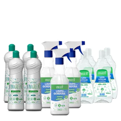 kit Cozinha Vinagreen - Desengordurante 500ml + Detergente 500ml + Multiuso Natural 500ml
