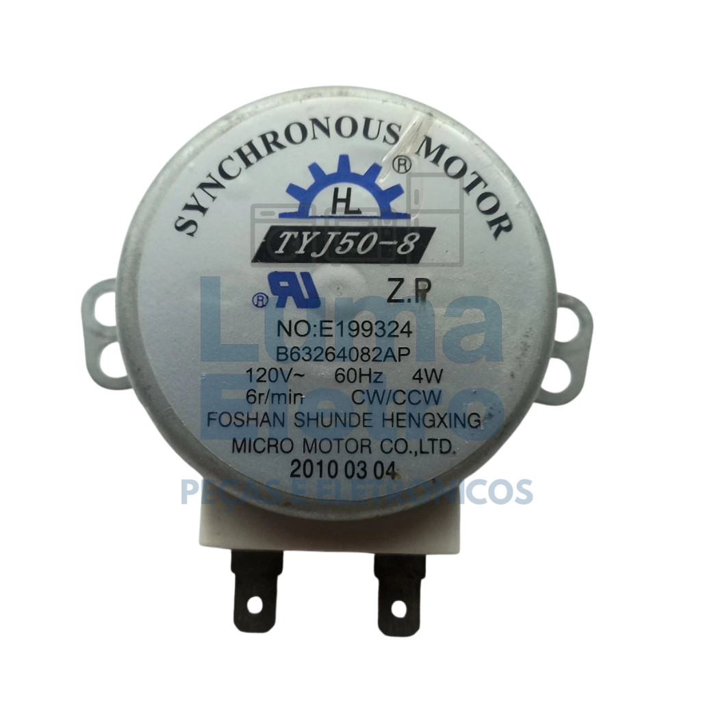 Motor do Prato Micro-ondas 120V~ 60Hz/ 4w 6r/min Usado