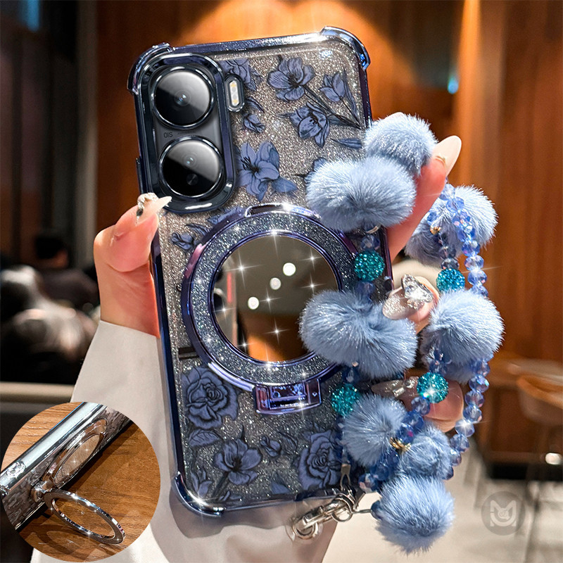 Invólucro Para Xiaomi Poco X7 X6 X5 X3 F7 Pro X3NFC F5 M6 C75 Chapeamento Espelho De Maquiagem Capa De Silicone Anti-Cho em Oferta na Shopee