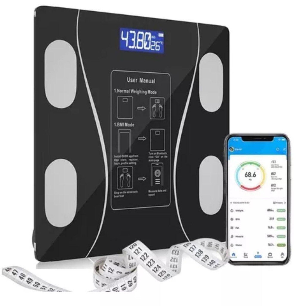 Balança Eletrônica Bluetooth Academia Entrega Rápida