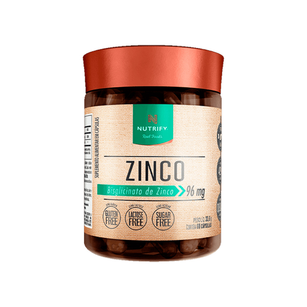 Zinco Quelato Bisglicinato - 60 Capsulas - Nutrify