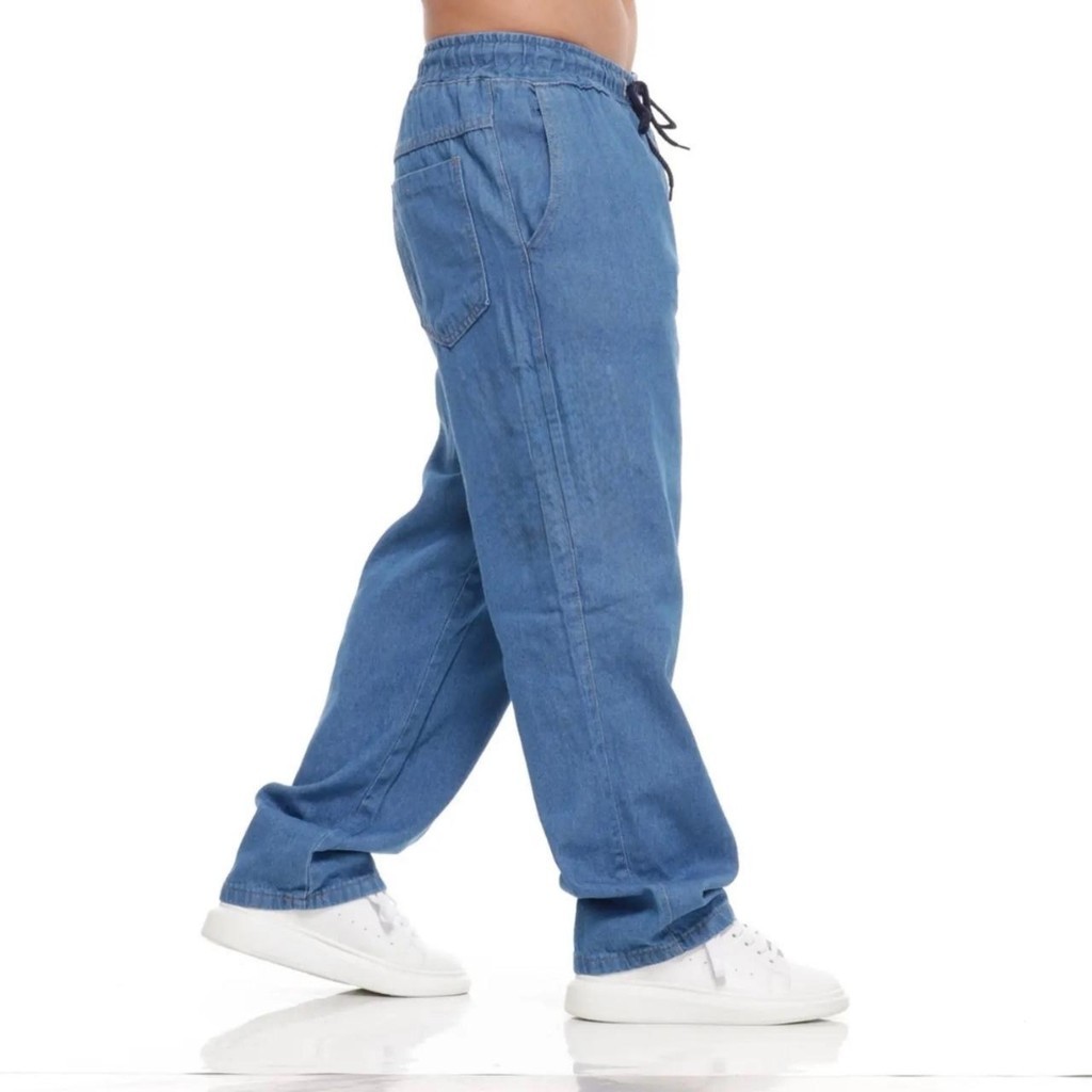 Calça Jeans Larga Baggy Reta Balão Skate Streetwear Estilosa