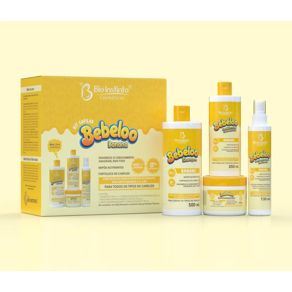 Kit Capilar Bebelo (Chiclete Banana) Bio instinto