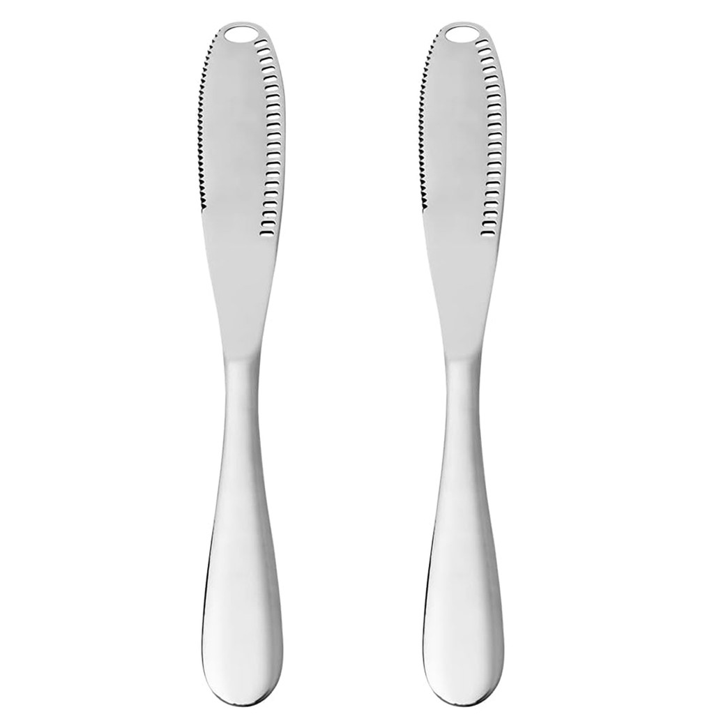 Kit 2 Faca Ideal P/ Manteiga Queijo Requeijão Pão Bolo Café Manhã Mesa Posta Cozinha