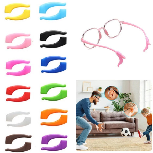 Pares Trava de silicone com gancho para óculos infantil (multicolorido)