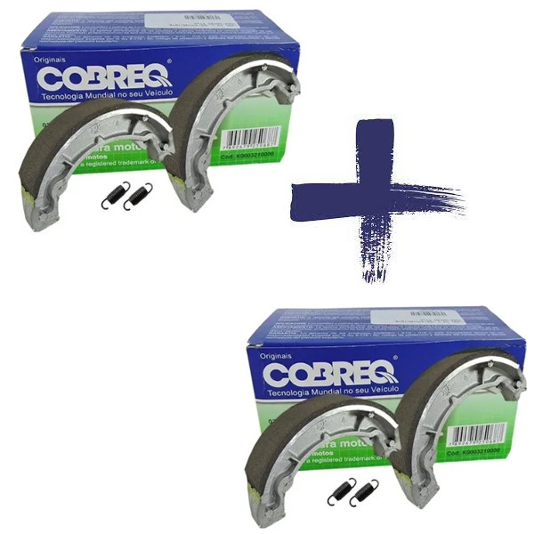 Par Lona Patim Freio Dianteiro e Traseiro Cobreq Cg Titan Fan 125 150 Cargo Start Ks Es Mix Flex Cobreq