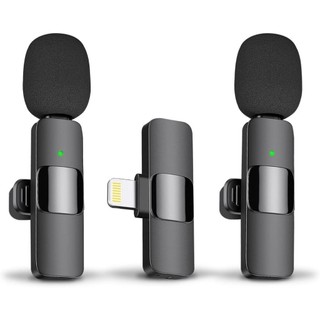 Microfone de Lapela Sem Fio K35 Vlog Compatível Tipo C e iPhone Direct Selling