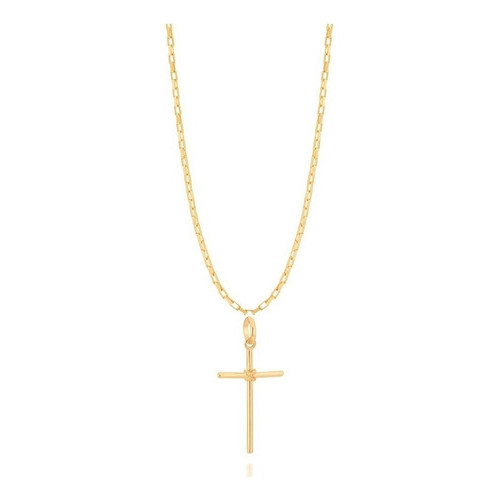 Conjunto Rommanel Masculino - Corrente 60 Cm + Crucifixo K19 Cor Dourado 530718/540180 em Oferta na Shopee
