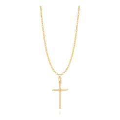 Conjunto Rommanel Masculino - Corrente + Crucifixo K19 Cor Dourado 530718/540180