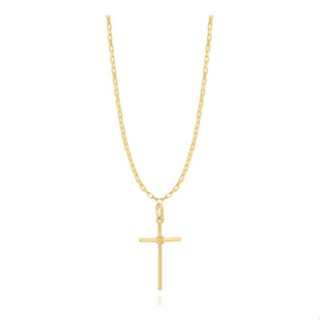 Conjunto Rommanel Masculino - Corrente 60 Cm + Crucifixo K19 Cor Dourado 530718/540180 em Oferta na Shopee