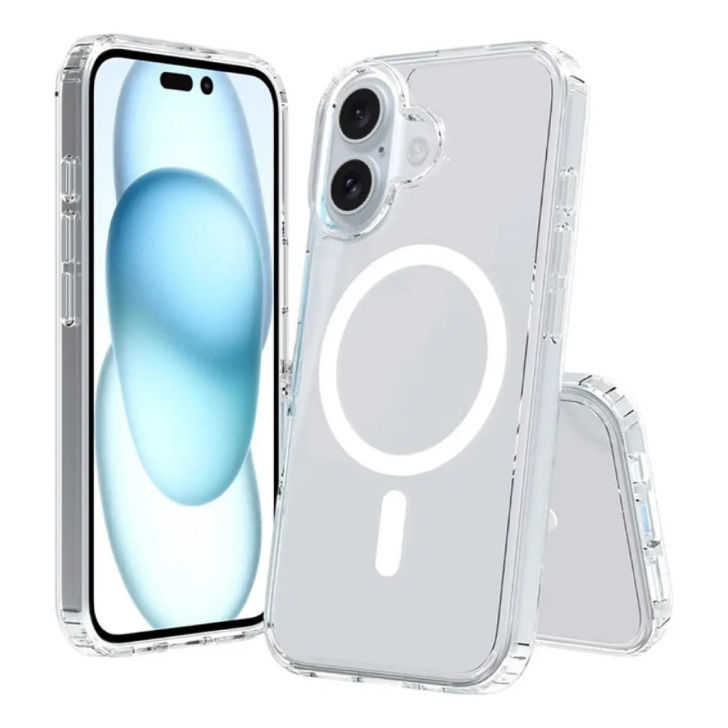 Capa Magnetica Apple iPhone 17 Tela 6.3 Clear Magsafe Acrilica Sem Fio Anti Impa