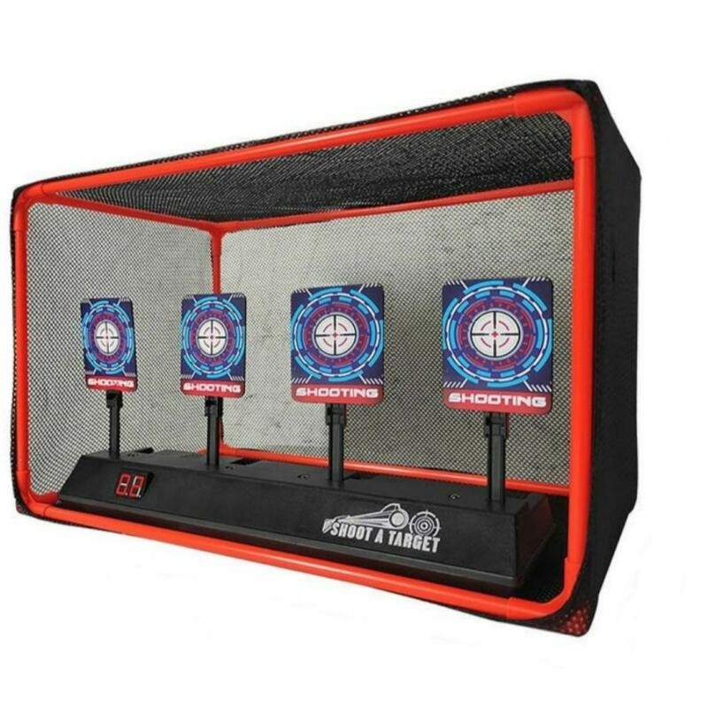 Alvo De Pontuação Elétrico Com Quatro Alvos E Reinicialização Automática Para Armas De Brinquedo De Bala Macia