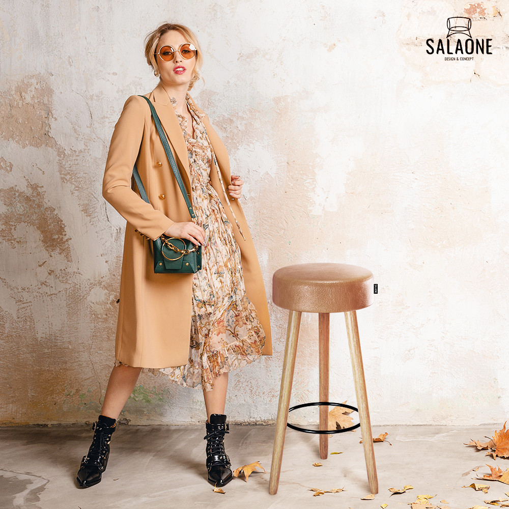 Banqueta Alta pé palito Londres Salaone Amarula