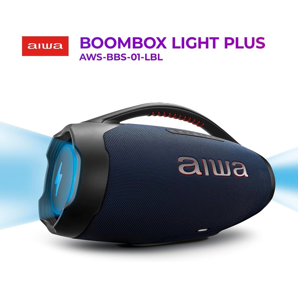 Caixa de Som Portátil BT Aiwa Boombox BBS-01LB 9531-01 Azul em Oferta na Shopee
