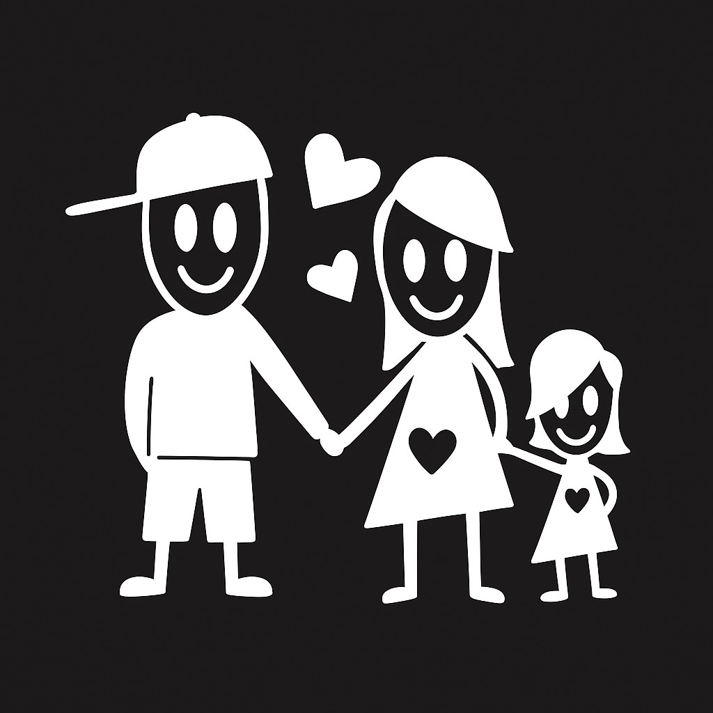 ADESIVO CASAL FILHA PARA CARRO MOTO CAMINHÃO em Oferta na Shopee