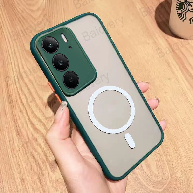 Para Realme C75 4G/C75X 14X 5G/C73/Narzo 80 Lite Capa Protetora Traseira Dura TPU Com Adesivo Magnético em Oferta na Shopee