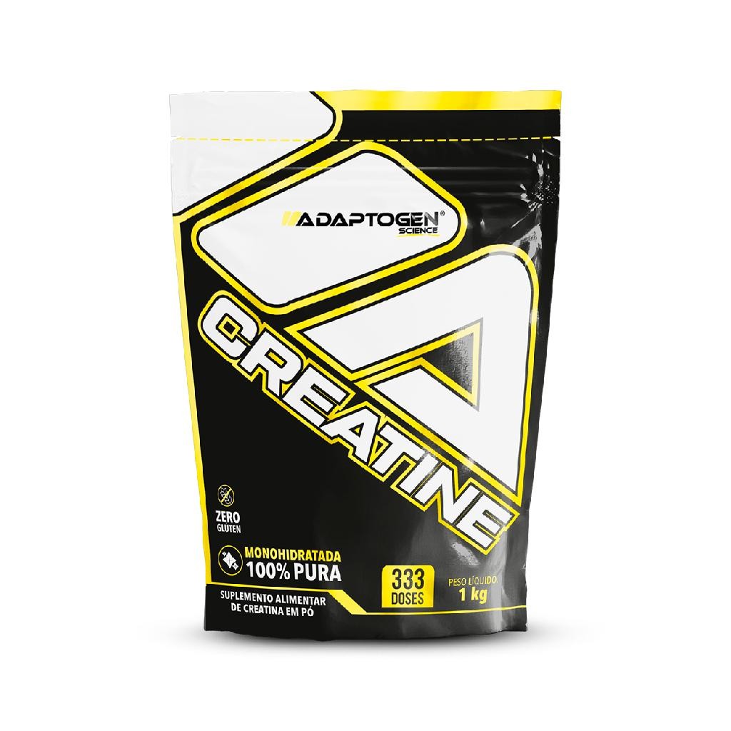Creatine 100% Pure 1kg - Adaptogen / Creatina Pura Importada Sabor Sem Sabor