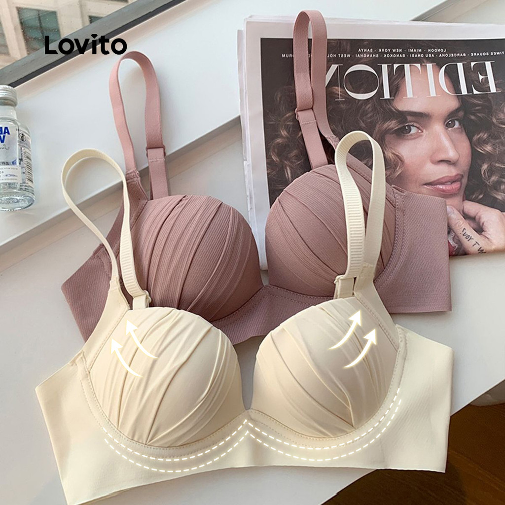 Detalhes do Lovito Soutienét Casual com Alças Ajustáveis para Todas As Estações branco LNL109279