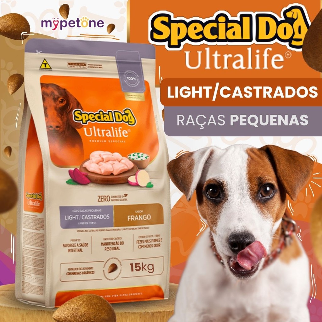 Ração Special Dog Ultralife Light Raças Pequenas Sabor Frango - 15Kg