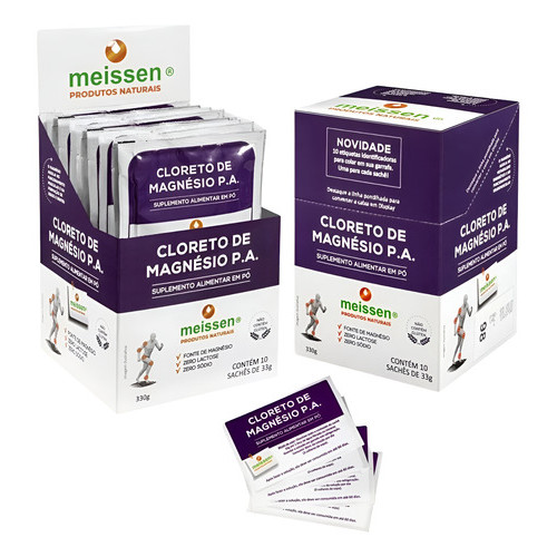 Kit 2 Cxas Cloreto De Magnésio P.a C/ 10 Sachês 33g Meissen