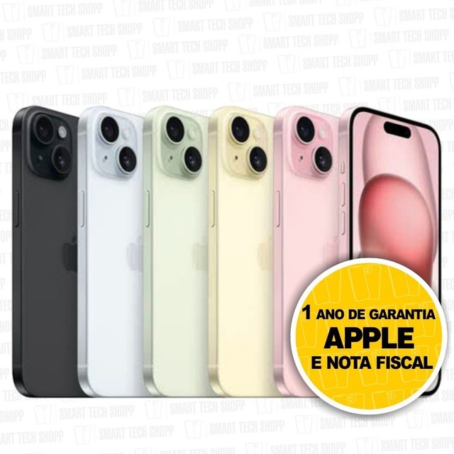 Fone sem fio + Celular IPhone 15 128gb - Novo e Lacrado | Original | 1 ano de garantia da Apple