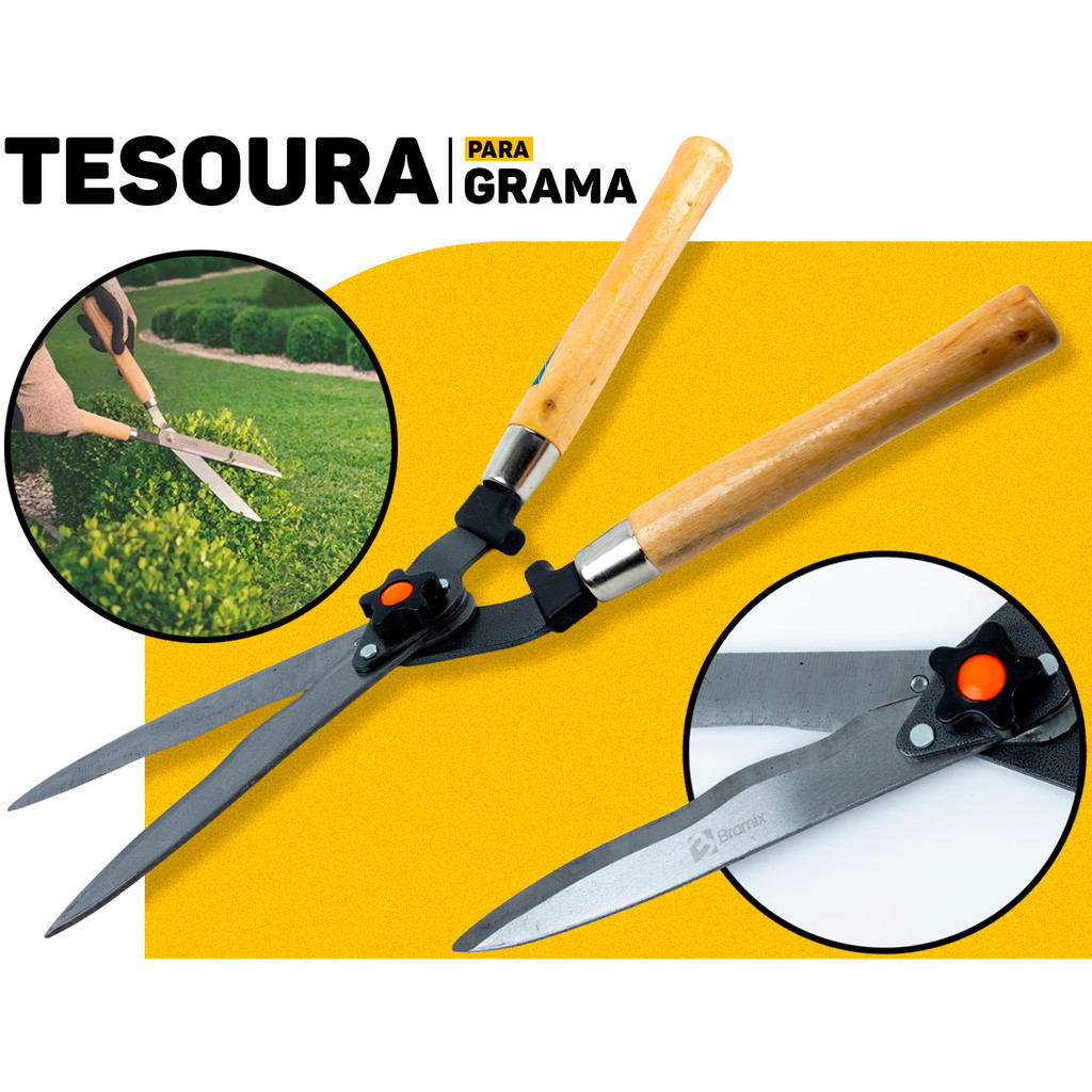 Tesoura P/ Grama 12 Polegadas Aço Forjado Bramix Corte Preciso Jardim Poda E Cerca Viva	 em Oferta na Shopee