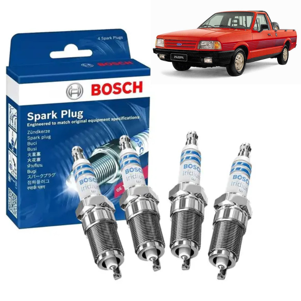 Vela Ignição Ford Pampa GL L Guia 1.6 1.8 8V AP 1988-1996 Bosch SP04 F000KE0P04 Super Plus Alta Qualidade Envio Imediato