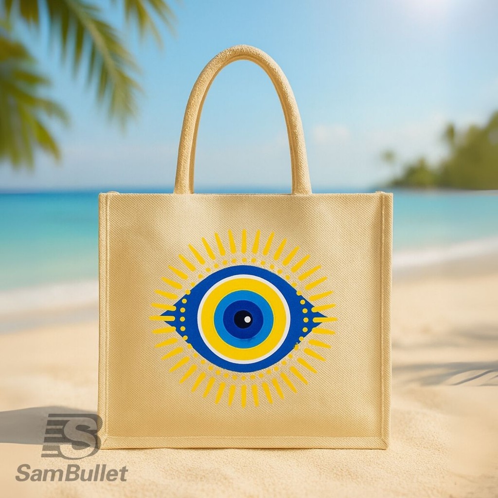 Bolsa de Praia "OLHO" + Bolsinha  Moda Praia Verão Feminina Bolsa em Lona --- KD-25 em Oferta na Shopee