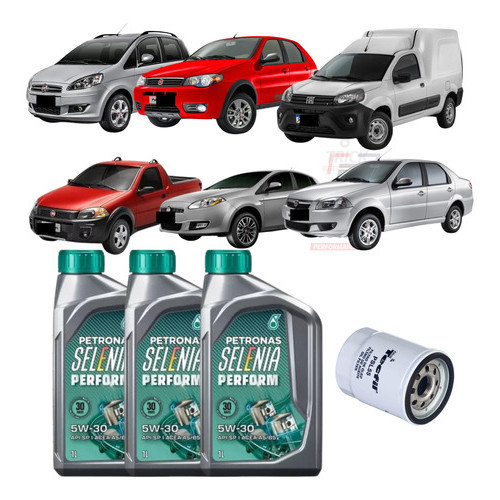 Kit 3 Óleo Petronas Selenia Sintético 5w30 E Filtro De Óleo