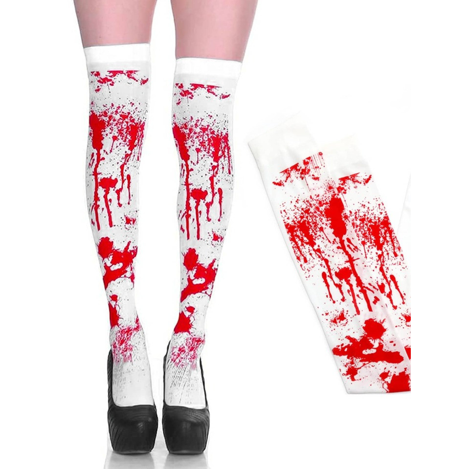 Meia Longa com Sangue pra festa Halloween e Cosplay