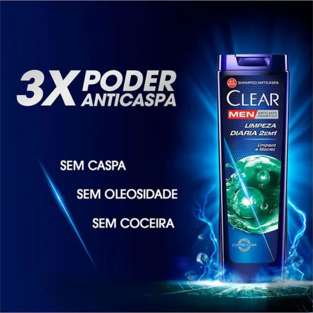 Shampoo Clear Men Anticaspa 200ml – Limpeza Diária e Controle da Caspa
