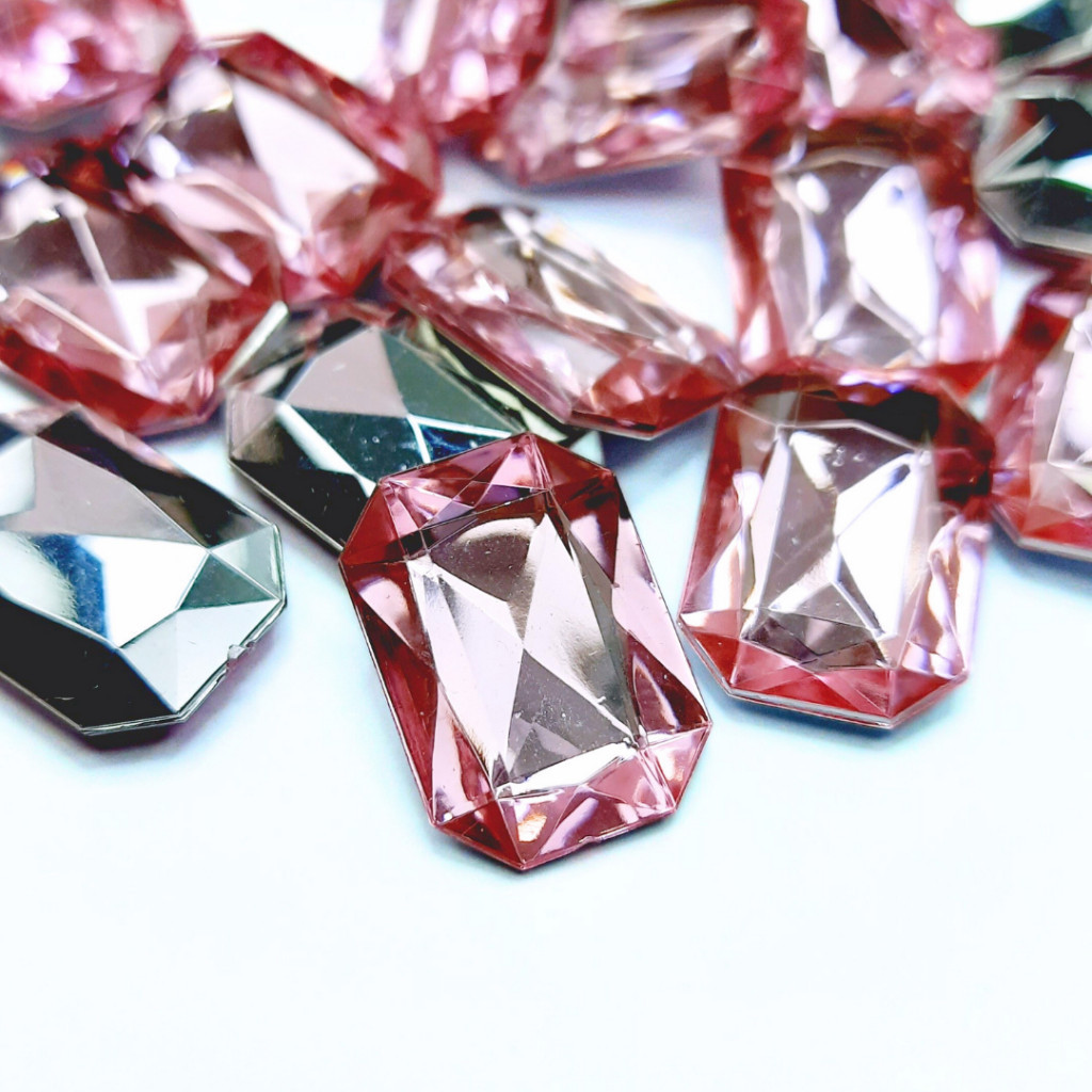 Chaton Retangular 13x18mm - Rosa Bebê - Base Irregular