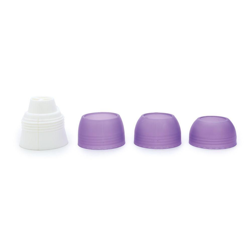 Adaptador Triplo para Bico de Confeitar Branco e Roxo 4,4x4,4cm 6 peças Diversos Diâmetros em Oferta na Shopee