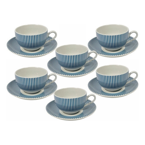 Jogo Conjunto De Xicaras para Chá Com Pires 160 ml de Porcelana Acqua hauskraft