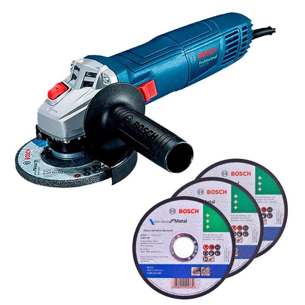 Esmerilhadeira Angular 4.1/2 Pol 700w Gws Com Discos Bosch em Oferta na Shopee