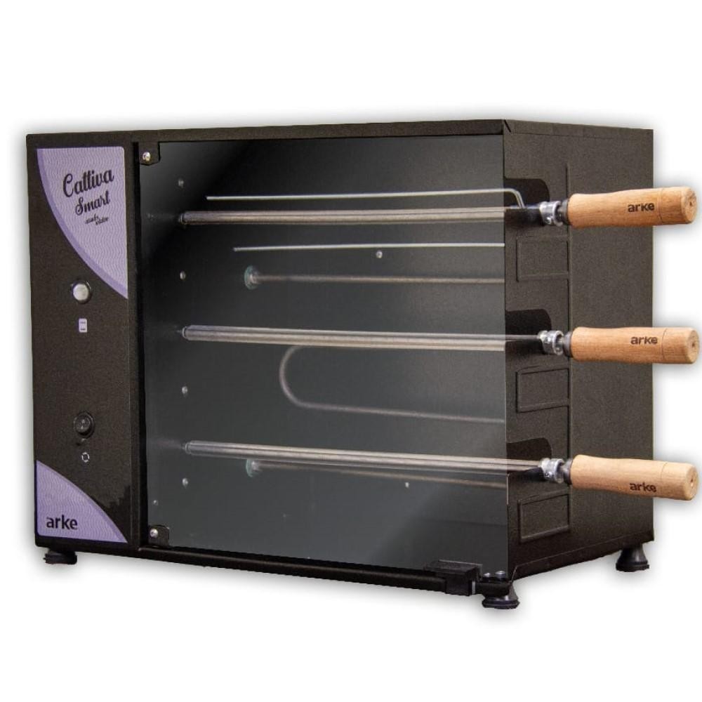 Churrasqueira Elétrica Rotativa Arke Cattiva 3 Espetos Preto 220V em Oferta na Shopee