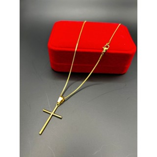 Corrente De Palito Cruzada Banhada A Dourado Em Aço Inoxidável Não Enferruja Nem Desbota em Oferta na Shopee
