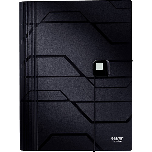Pasta Sanfonada Esselte Leitz Prestige Preto Lombada 40mm 63501 em Oferta na Shopee