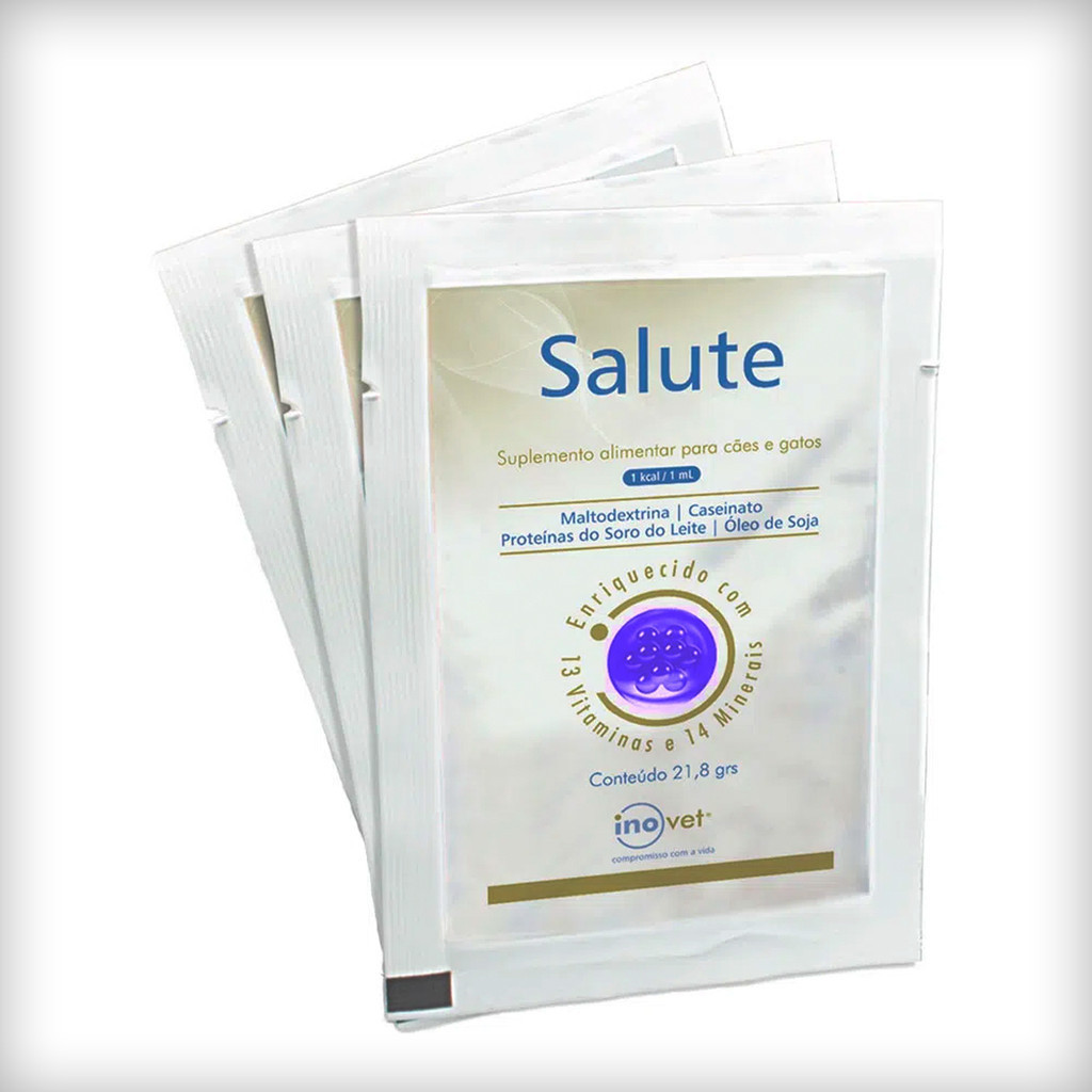Kit 5 Dieta Inovet Salute para Nutrição Enteral em Sachês - Sachê de 21,8 g - Pets
