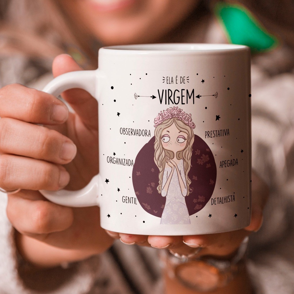 Imagem Caneca  Personalizada Ela é De Virgem Organizada Gentil De Signo Astral Horóscopo - MEGA PROMOÇÃO!