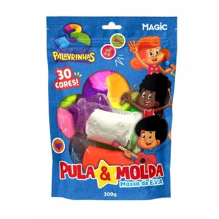 Massa pula e molda 30 cores sortidas - 300g - 3 palavrinhas em Oferta na Shopee