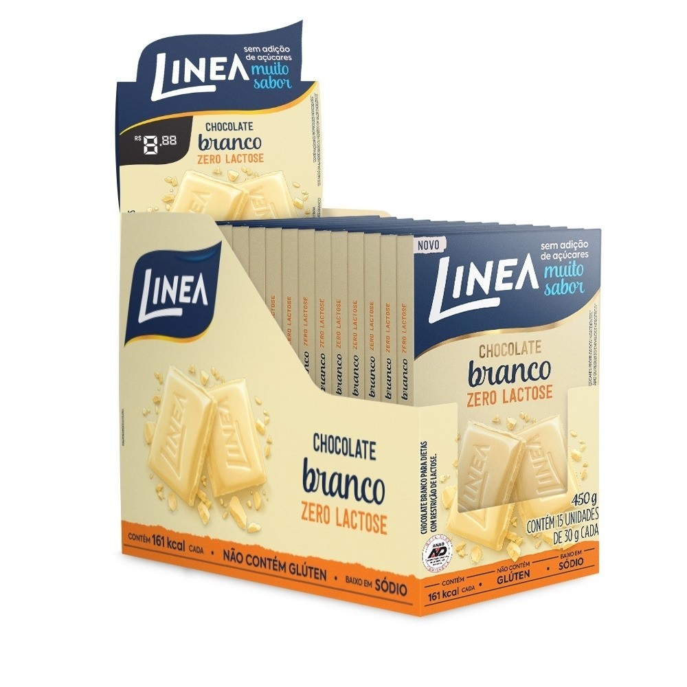 Chocolate Branco Diet Zero Lactose Linea 15un De 30G