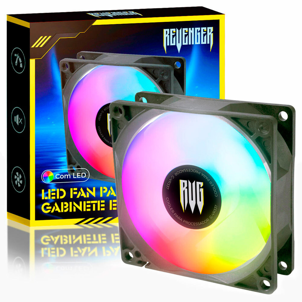 Cooler Fan 80mm 120mm Ventoinha Pc Gamer Gabinete Cpu Super Silencioso Led RGB
