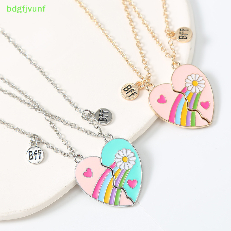 BDGF 1Pair Creative Heart Shape Pendant Colar De Chuva Melhor Amigo Cadeia De Clavícula Para Meninas Amizade Jóias Presentes BR