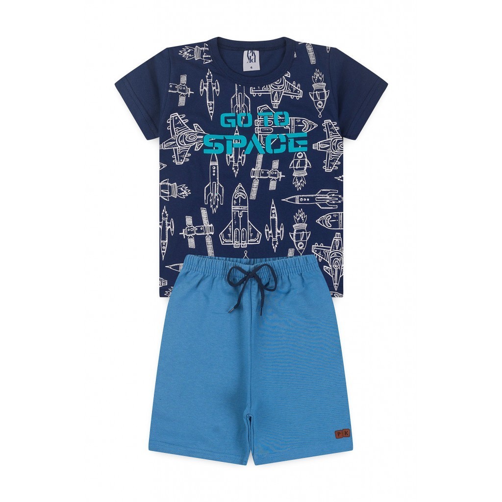 Conjunto Masculino Marinho Ir Ao Espaço - Baby & Kids Fashion